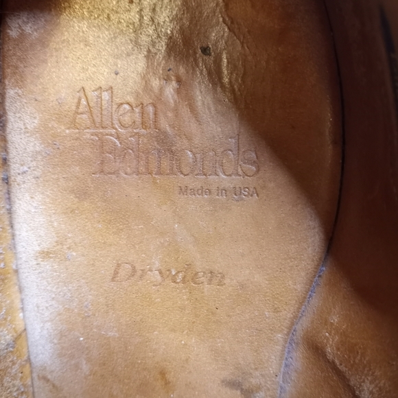 Vintage Allen Edmonds Dryden Oxfords Sz 9 D Black Vibram Soles Brogue captoe - Picture 7 of 10